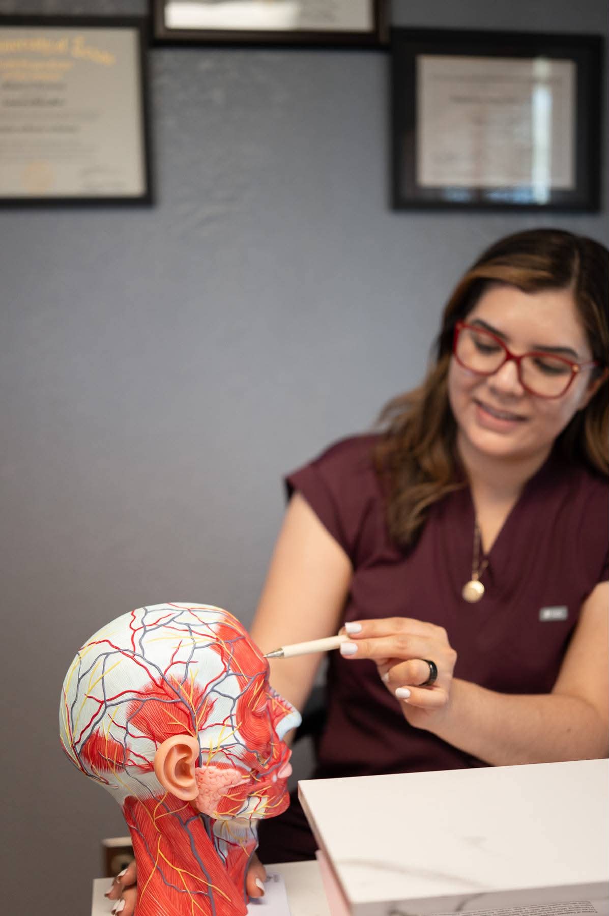 Facial anatomy study at Calia treatment room